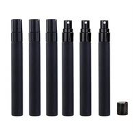 Flacon vaporisateur de parfum miniature en verre noir mat vide, portable, 5 ml, 10 ml, brume fine, échantillon