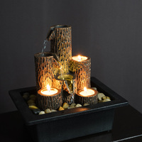 Fontaine d'eau d'intérieur de style moderne, décoration tendance, vente chaude, fontaine d'eau de bureau à domicile, matériau en résine, boîte de relaxation de table, emballage