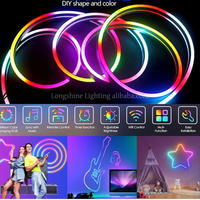 Bande lumineuse LED RGB intelligente pour Noël, néon de plafond découpable USB WS2811 PVC, étanche IP67 pour l'éclairage paysager domestique