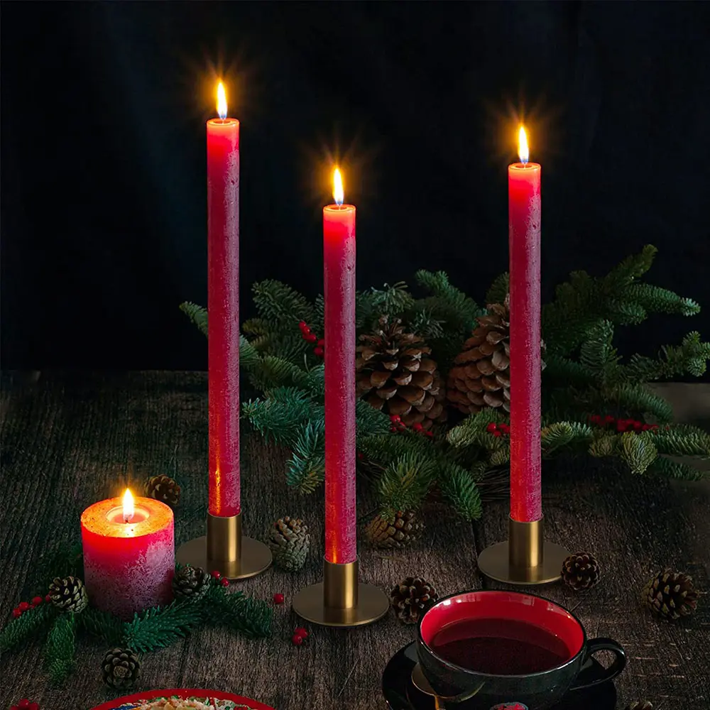 Pemegang Lilin logam lancip, pegangan lilin besi emas untuk dekorasi rumah Natal