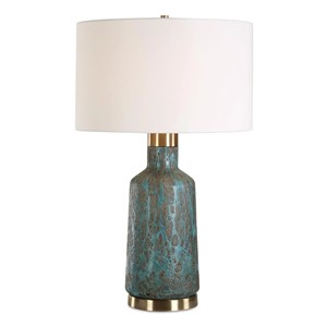 Lampe de buffet moderne avec base en marbre brun et laiton en forme d'étoile |   Éclairage élégant et distinctif pour les halls d'hôtel et les espaces de vie haut de gamme - Product Image 4