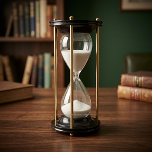 Modern Eco-friendly Wooden and Brass <b>Hourglass</b> <b>Sand</b> Timer Clock with Sparkling for Home and Office Desk Decor - Product Image 2