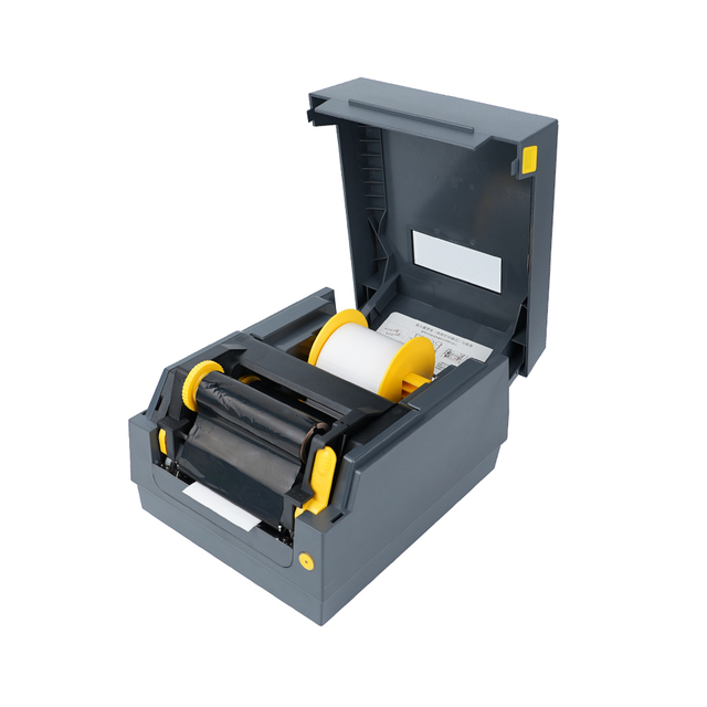 110mm Desktop Thermal Barcode Printer 4 Inch Thermal Transfer Label Printer Washing Care Label Printing with Stain Ribbon