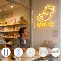 Letrero LED de Neón Personalizado con Nombre de Gato Recostado, USB, Regulable, Decoración de Pared para Dormitorio, Tienda de Mascotas, Transmisión en Vivo