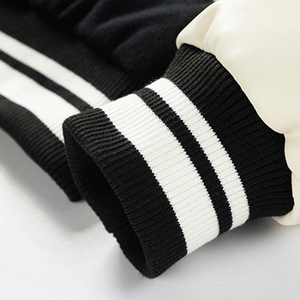 Giacca da Baseball <span class=keywords><strong>Varsity</strong></span> Unisex Autunnale con Maniche in PU, Monopetto con Bottoni a Pressione, 100% Poliestere, Stampa Personalizzata OEM - Product Image 3