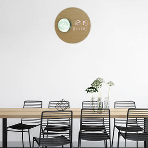 EMAF Grande taille alarme électronique géante en PVC Décoration minimaliste <span class=keywords><strong>Design</strong></span> moderne Calendrier numérique LED Phase de lune <span class=keywords><strong>Horloge</strong></span> <span class=keywords><strong>murale</strong></span> à face unique - Product Image 6