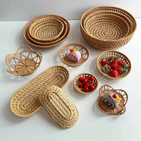 Groothandel handgeweven rotan opbergmand, rieten fruitmand, natuurlijk, milieuvriendelijk voor keuken, huis & bruiloftdecoraties