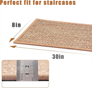 Faux Linen <strong>Stair</strong> <strong>Treads</strong> <strong>for</strong> Wooden Steps Indoor 8" X 30" <strong>Stair</strong> <strong>Carpet</strong> Rug Non Slip, Machine Washable <strong>for</strong> Kids Elders and Pets - Product Image 4