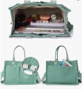 Sac fourre-tout en toile de coton naturel en gros, moyen, bandoulière, poche, tendance, transfert thermique pour les voyages - Product Image 3