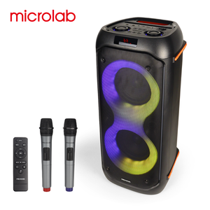 Microlab PT602W 6,5 pouces Haut-parleur portable de karaoké avec subwoofer et LED RGB sans fil, compatible extérieur et ordinateur - Product Image 1