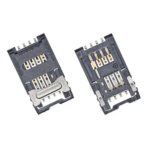 High quality flip type SMT connector interface high temperature resistant 6pin+2pin with switch SIM card connector MUP C706