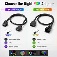 Câble adaptateur OEM 5V 3 broches ARGB et 12V 4 broches RGB pour solution d'éclairage RGB pour PC de jeu