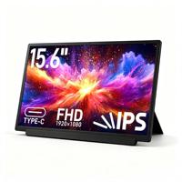 Moniteur portable 15,6 pouces FHD 1080P IPS, écran externe USB-C/Type-C, deuxième écran pour ordinateur portable, travail, maison, bureau, avec support