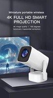 Mini projecteur vidéo F800 4K avec Wifi sans fil, système d'écran intelligent HD, projecteur LED portable pour la maison