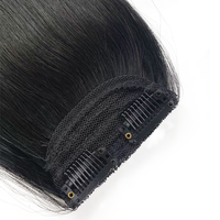 Extension de cheveux à clip sans trace, tissée à la main, avec patch latéral, cheveux Remy indiens, vente chaude