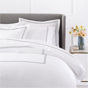 Juego de Funda Nórdica 100% Algodón, Edredones Bordados con Cierre de Botones para el Hogar, Ropa de Cama Suave y Transpirable, Color Blanco Rústico, Tamaño King - Product Image 1