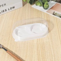 Vente en gros Conteneur pour pâtisserie de qualité alimentaire PET pour le stockage des desserts Gâteau au fromage Boulangerie Biscuits 2 compartiments Promotion de gâteau