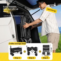 Chariot de camping pliable d'extérieur Wilderness Light-Capturing Camper, petite remorque de pique-nique, grand véhicule de camping, les enfants peuvent s'allonger, noir