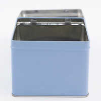 Boîte en fer blanc carrée grande taille personnalisée avec couvercle, en fer-feraille, pour thé, café, biscuits, conteneur de rangement alimentaire vide