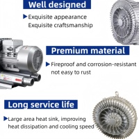 Ventilateur vortex en fonte d'aluminium à faible bruit 0.37KW | Double soufflage et aspiration pour l'aquaculture/traitement des eaux usées/dépoussiérage