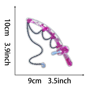 Mới thân thiện với môi PVC vải sắt-on sequin thêu màu hồng Cá Heo Cá thiên nga vỏ vá cho Câu Lạc Bộ Golf mũ túi trang trí - Product Image 5