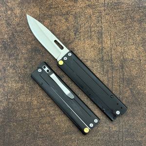 سكين جيب تكتيكي قابل للطي بشفرة فولاذية 5CR15 متينة ومقبض فولاذي أسود للتخييم والبقاء على قيد الحياة والإنقاذ في الهواء الطلق، تصنيع حسب الطلب - Product Image 1
