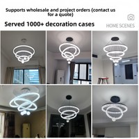 Lustre moderne en aluminium à LED en forme de ligne de pêche, hauteur réglable, télécommande, lumière blanc chaud pour salon, chambre à coucher, salle à manger