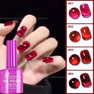 Esmalte de <span class=keywords><strong>Uñas</strong></span> en Gel Ojo de Gato Rojo Rubí, Gel Magnético de 7.5ml, Semipermanente, Removible con Acetona, Barniz Brillante UV LED, Manicura Ojo de Gato - Product Image 3