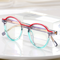Partagas Vintage Rétro Rond TR90 CP Temples Anti Lumière Bleue Blocage Lunettes Lunettes Optique Cadre Lunettes pour Femmes