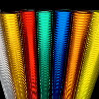 LU PET blanco material reflectante permanente película adhesiva Micro prismático retro-reflectividad rollo de vinilo