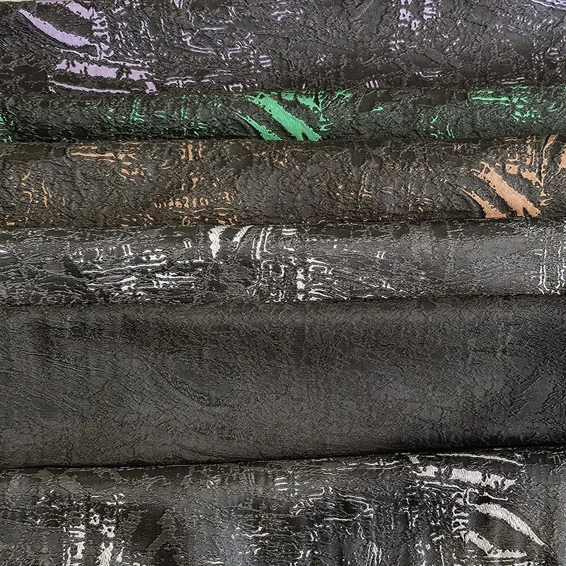 NAIS Новый 100 полиэстер черный с фиолетовым оранжевым зеленым серым абстрактным узором парча жаккардовая ткань дамасской ткани