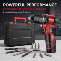 Perceuse sans fil au lithium 18V AOTUO, mini perceuse à main, batterie au lithium, kit combiné OEM