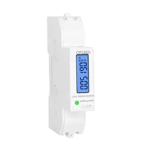 Open Electric Multifunctional Digital Voltmeter Ammeter Wattmeter LCD Backlight Display DIN Rail KWH Meter AC 230V 5-100A RS485