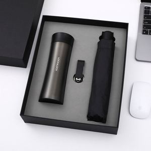 Personalized Lockable Thermos Umbrella USB Flash Drive Business Corporate Activity Company Graduation <b>Gift</b> Set in Elegant <b>Box</b> - Product Image 1