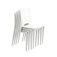 Chaise en plastique PP monobloc empilable robuste pour restaurant extérieur moderne, vente en gros directe usine