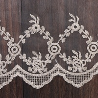 Dentelle brodée en maille faite à la main, idéale pour robes de mariée, rideaux et accessoires de canapé, garniture en dentelle dorée de 18 cm, en stock – Vente chaude