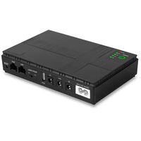 Mini UPS Portátil con Pantalla LED, Salida de 5V 12V 9V, 50-60HZ, Batería de Litio, Sistema de Alimentación Ininterrumpida para Enrutadores Wi-Fi