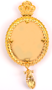 Pendant for the priest Christian Episcopal gold plated alloy Orthodox Byzantine with Panagia Oval icons cross Pectoral girdle - Product Image 4