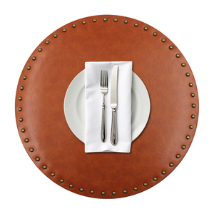 Sets de table ronds en similicuir, dessous de plat circulaires pour cuisine, <span class=keywords><strong>bar</strong></span> à petit-déjeuner et table basse - Product Image 1
