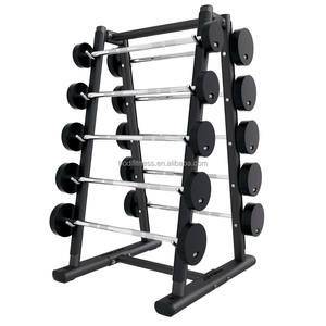 Vente en gros d'haltères fixes de gymnastique Support de rangement à 10 supports pour barres droites et courbées Support d'haltères pour la maison et le commerce - Product Image 1