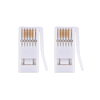 Connecteur modulaire RJ11 UK 6P4C en plastique blanc certifié ISO9001