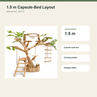 Arbre à chat en bois massif écologique et durable, structure d'escalade tout-en-un, griffoir, maison pour chat, 1,8 m pour petits chats, tour à 4 niveaux