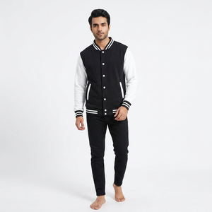 Chaqueta universitaria de lana personalizada de alta calidad para hombre, chaqueta universitaria de béisbol con diseño de cuello levantado más Popular para hombre - Product Image 1
