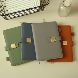 Carnet en cuir format A5 personnalisable au design unique, avec reliure cousue, agenda quotidien et option cadeau – Vente chaude - Product Image 4