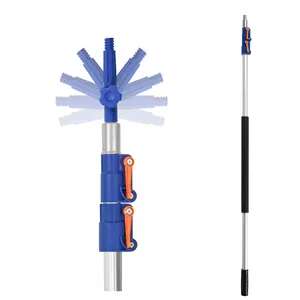 12FT 3.65 M Pólo de ligação de alumínio leve para uso doméstico, haste de limpeza telescópica de alto alcance para ambientes internos e externos