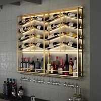 Décor mural lumineux doré tendance, porte-vin suspendu pour chaise de salle à manger, métal antirouille 304, bar de nuit, refroidissement, rangement