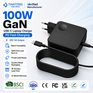 Chargeur USB C pour ordinateur portable 100W 20V 5A avec câble fixe, adaptateur secteur PD pour MacBook, Lenovo, Dell, <span class=keywords><strong>HP</strong></span>, Asus, <span class=keywords><strong>Acer</strong></span> - Product Image 1