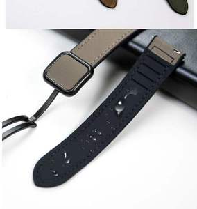 Nouveau bracelet de montre en cuir et silicone pour Samsung Watch4 Huawei GT5 Xiaomi Band 9pro 18mm 20mm 22mm Boucle magnétique carrée - Product Image 4