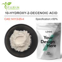 Acide 10-hydroxy-2-décanoïque 98% Acide de gelée royale Extrait de gelée royale en poudre Additif CAS 697235-49-7 Purin Intermédiaires cosmétiques