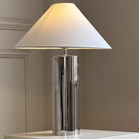 Lampe de table en lin à succès pour hôtel, maison, chambre à coucher, chevet, bureau – Lampe de table LED en laiton